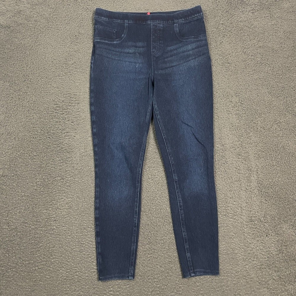 Spanx Pants Womens Large Blue Jean-ish Ankle Leggings Stretch Pull On Casual